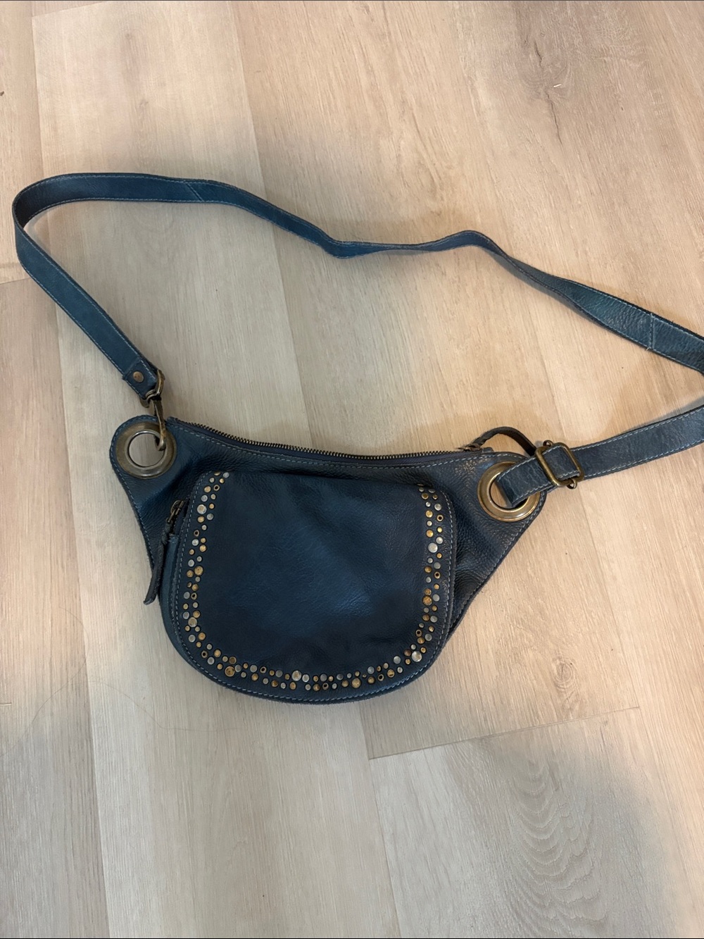 Leather studded  crossbody